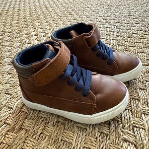 Vegan Brown Leather Hightop Sneakers